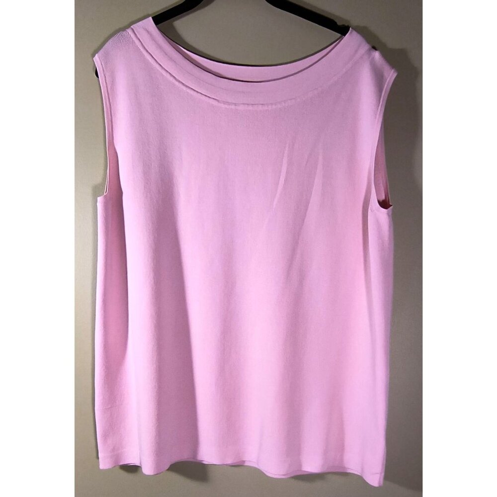 Sleeveless Light Sweater Pink Womens Top Size 22/24 By Dressbarn